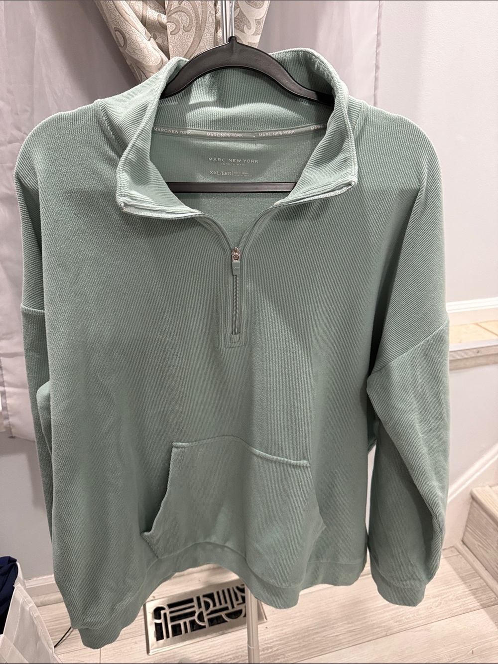 Marc New York Men's Half-Zip Sweater in Sage Green